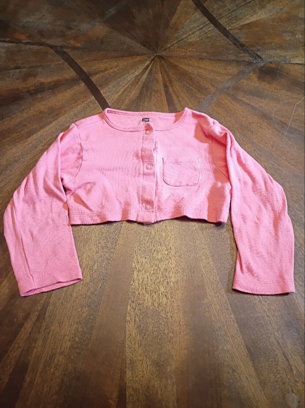 HB Baby Girls Pink Long Sleeve Snap Front Cardigan Sweater Size 3T Cotton